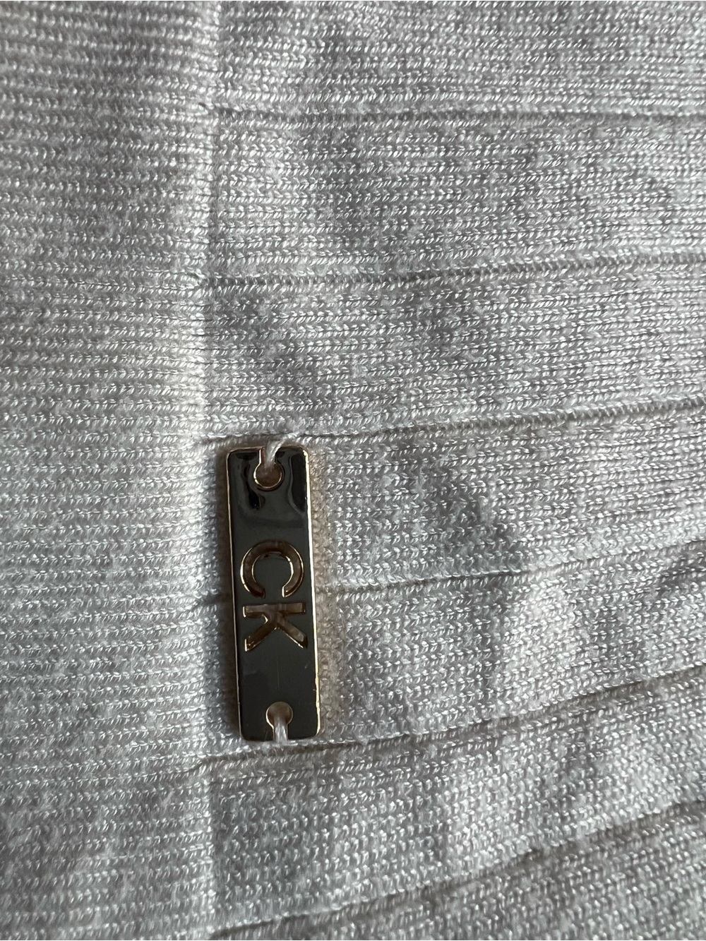 Calvin Klein Cream Ribbed Knit Top - Picture 5 of 5
